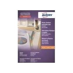 Thumbnail - Avery, Ordner Zubehör, Intercalaires à onglets, 6 touches, PP, transparent dimensions: A4, couleur touches assorti, 180 ...