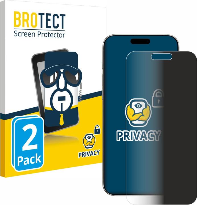 Actual product image BROTECT Anti-spy privacy film Blue light protection film (2 pcs., Apple iPhone 16 Pro)