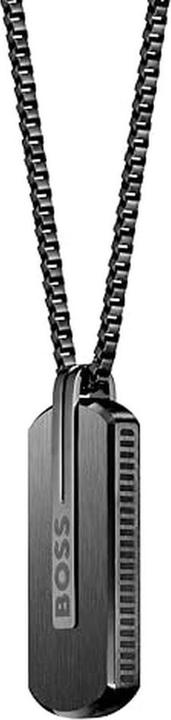 Produktbild Hugo Boss Timelessack MenÂ's Necklace Military Badge Orlado 1580356 (Edelstahl mit schwarzer Ion-Plating-Oberfläche)