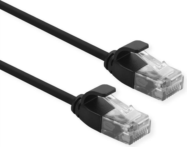Roline UTP DataCenter Patch Cable Cat.6A, LSOH, slim, black, 1 m (U/UTP, CAT6a, 1 m)