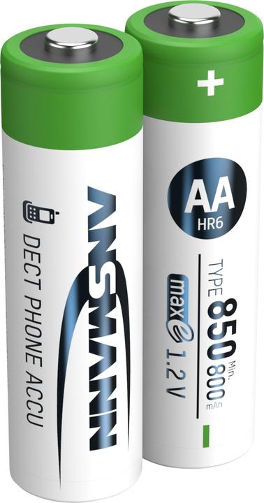 Produktbild Ansmann Dect NiMH Akku Mignon AA Typ 850 (min. 800 mAh) maxE (2 Stk., AA, 800 mAh)