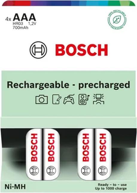 Energie-Label VORGELADENE BATTERIEN BOSCH 4 STK. AAA HR03B4P700/00 700mAh (4 Stk., AAA, 700 mAh)