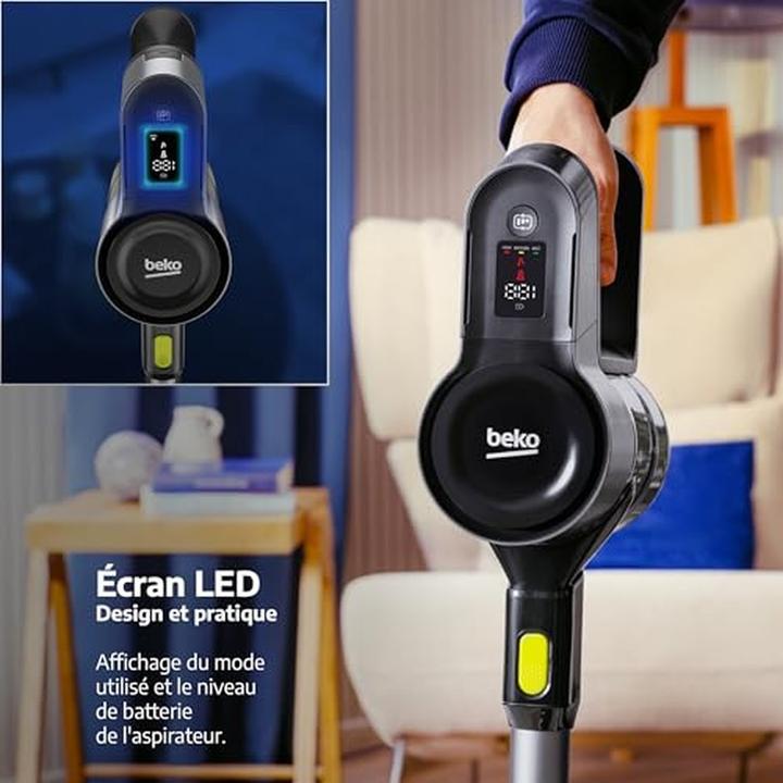 Actual product image Beko VRT84225VI - Draadloze steelstofzuiger - 100 AirWatts - 3 snelheden - LED-scherm - Grijs