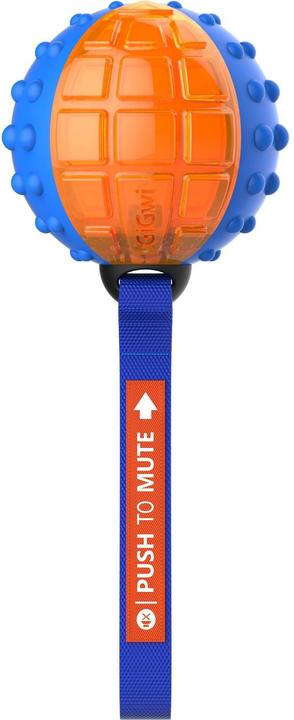 Immagine prodotto GiGwi Giocattolo per cani con funzione Push to Mute, palla, blu/arancione (Gioco da masticare per cani)