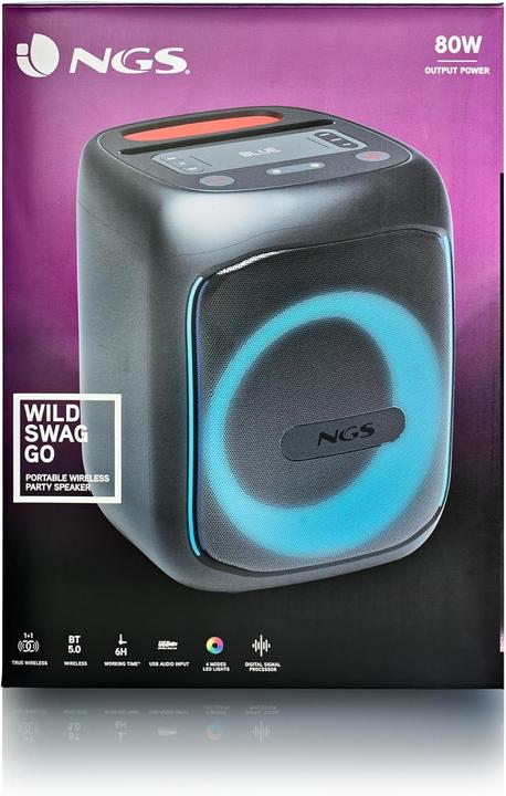 Actual product image NGS Speaker Wild Swag Go Portatile BT/TWS/USB/TF/AUX-IN 80W (10 h)
