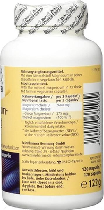 Actual product image Zein Pharma Magnesium chelate (120 pcs., Capsules, 121 g)