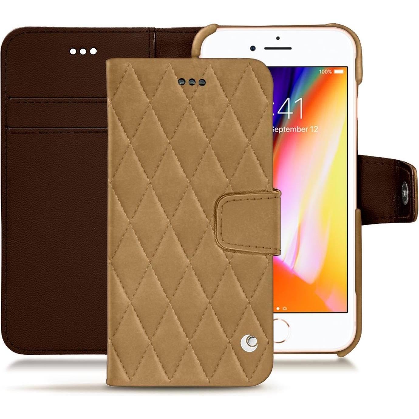 Thumbnail - Noreve Lederschutzhülle Wallet (Apple iPhone 8), Smartphone Hülle, Braun