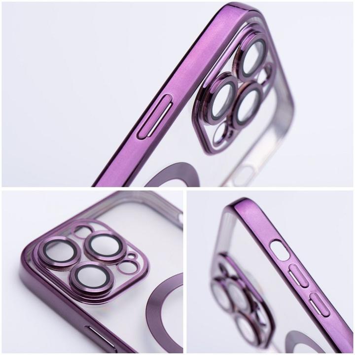 Actual product image OEM Back panel cover ELECTRO MAG COVER case compatible with MagSafe for IPHONE 12 deep purple (Apple iPhone 12)