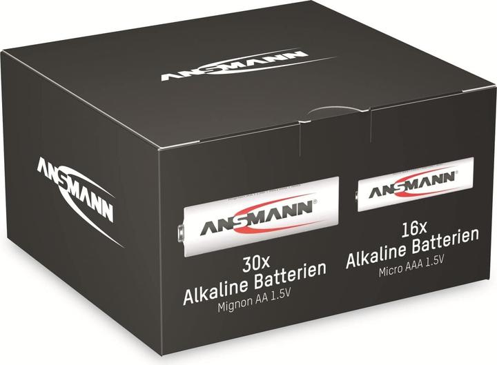 Produktbild Ansmann Batterie-Set, Alkaline, 46 Stück, 30x Mignon, 16x Micro (46 Stk., AA / LR6 / LR06 / Mignon / R6 / R14505, 2800 mAh)