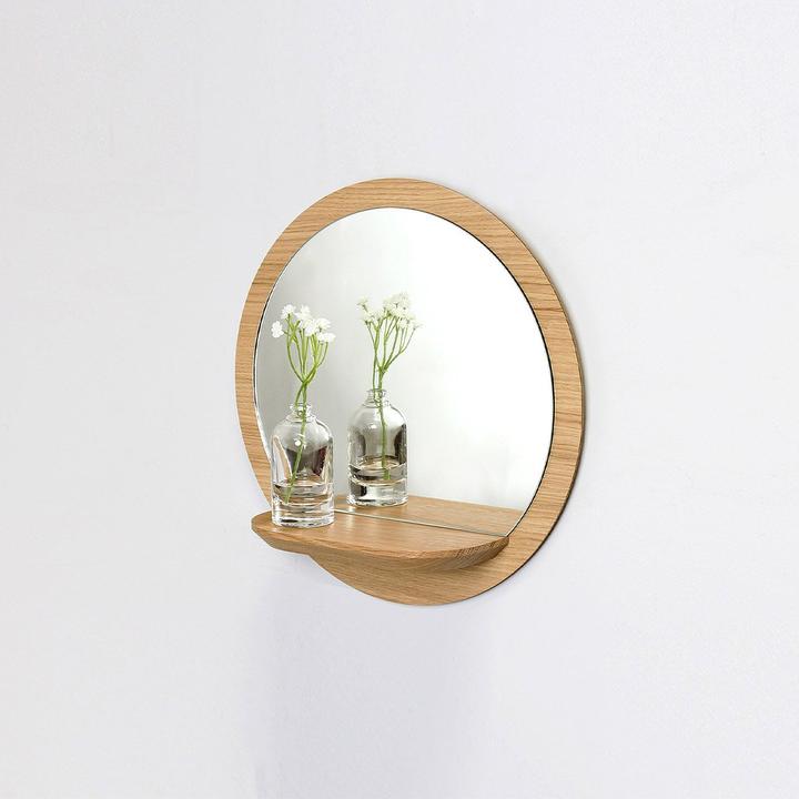Image du produit Reine Mère Miroir mural avec étagère petit modèle - Dia. 29.5 cm