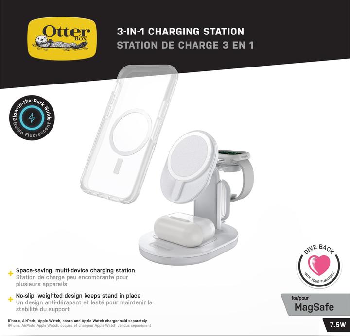 Produktbild OtterBox 3-in-1-Ladestation für MagSafe (ohne Kabel u. Ladegerät) (15 W)