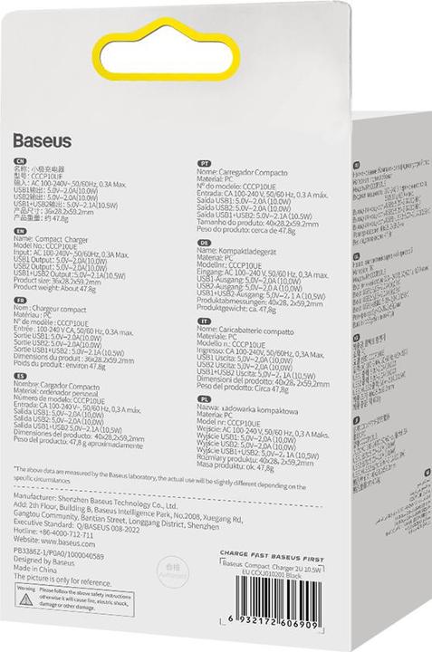 Produktbild Baseus Compact Charger (11 W, 1 Port)