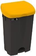 Actual product image NMF Affaldsbeholder Nordic Recycle 50 ltr Sort Gul pedalspand,1 stk