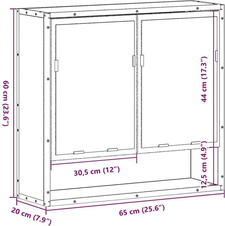 Produktbild vidaXL Badezimmerspiegelschrank (65 x 20 x 60 cm)
