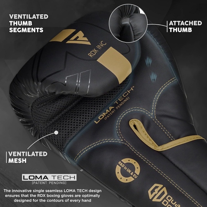 Immagine prodotto Rdx Guantoni da boxe F6 Matte Golden-10OZ (10 OZ, 10)