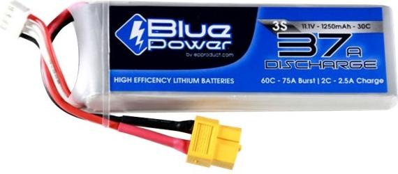 Image du produit EP Accumulateur BluePower LiPo 11.1V 1250mAh 30C (11.10 V, 1250 mAh)