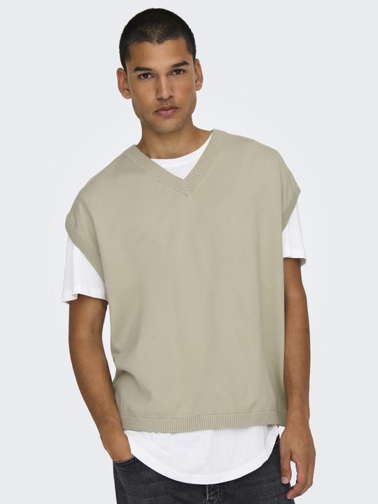 Produktbild Only & Sons Locker geschnitten V-Ausschnitt Strickweste Weste (XL)