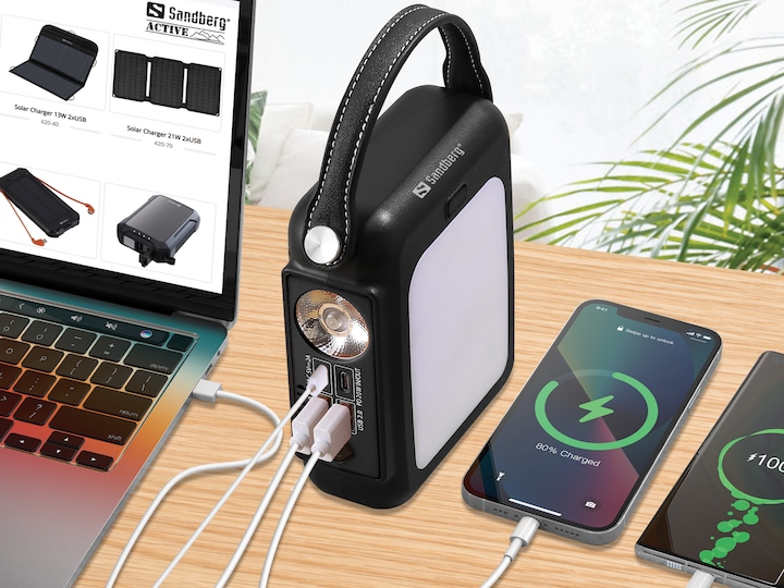 Actual product image Sandberg Hand Crank Powerbank (20000 mAh, 20 W, 74 Wh)