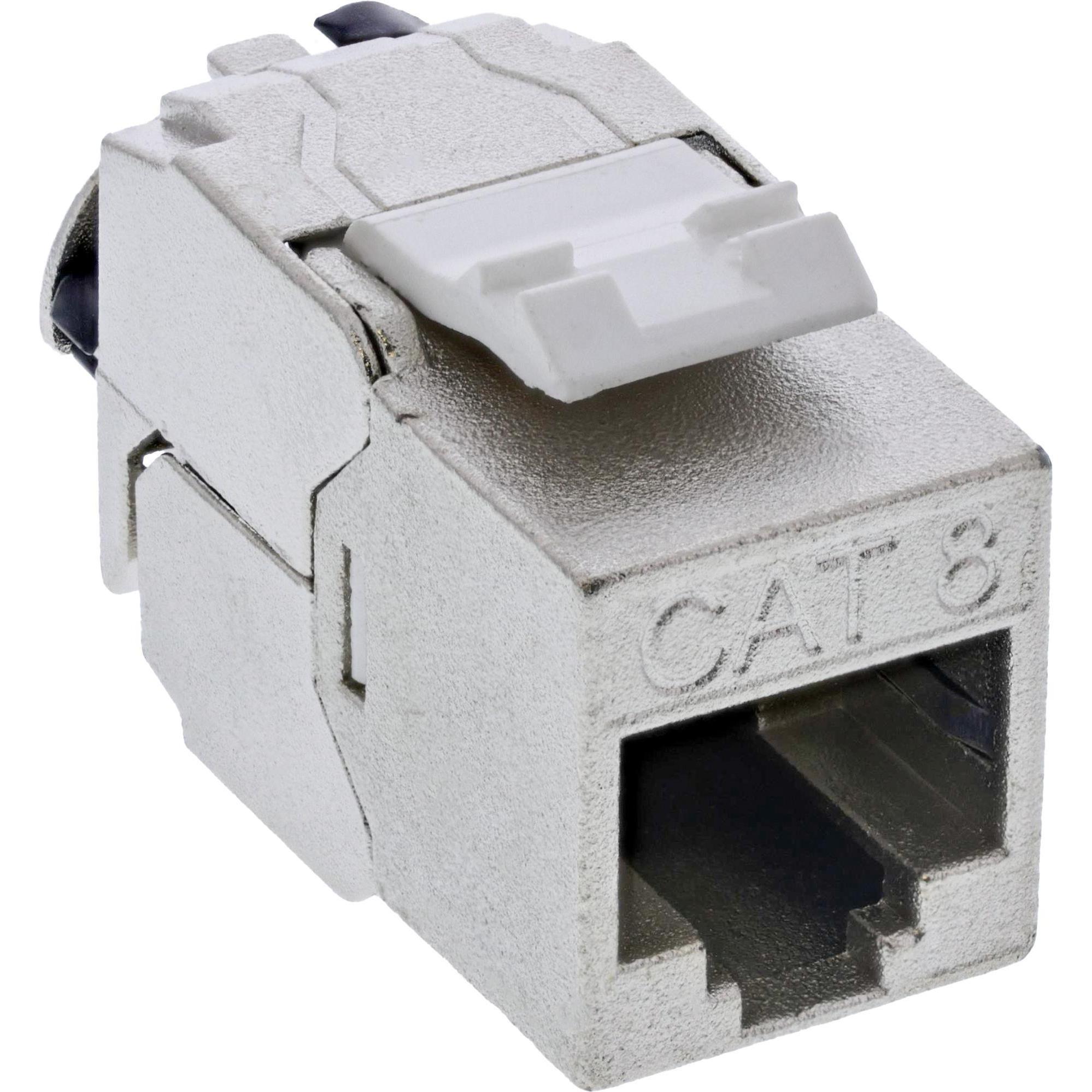InLine 24er Bulk-Pack  Keystone RJ45 Buchse Slim, SNAP-In, Cat.8.1, integrierter Kabelbinder, Elektronikkabel + Stecker