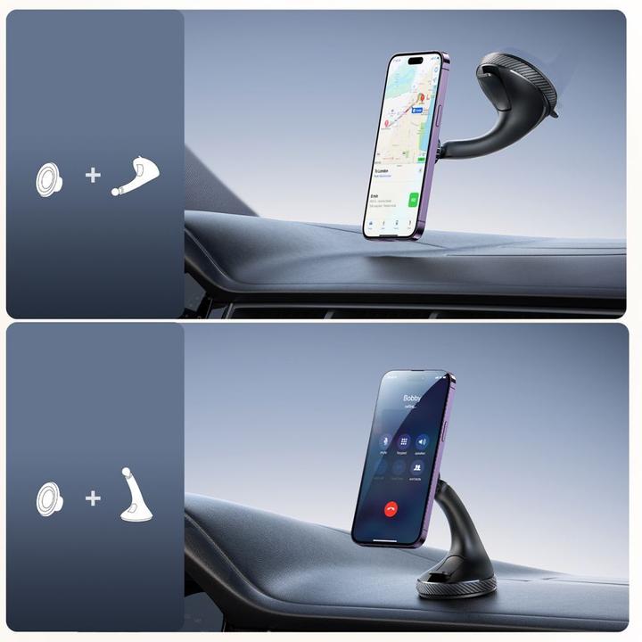 Actual product image Joyroom JR-ZS406 magnetic car holder for windshield / Cockpit - black
