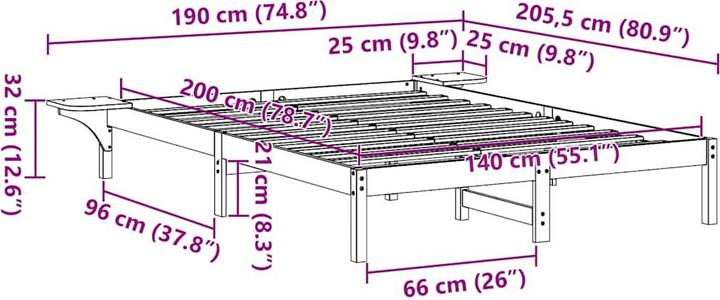 Image du produit vidaXL Bett (140 x 200 cm)