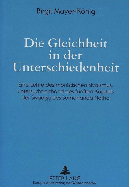 Produktbild Die Gleichheit in der Unterschiedenheit (Deutsch, Birgitt Mayer-König, 1997)