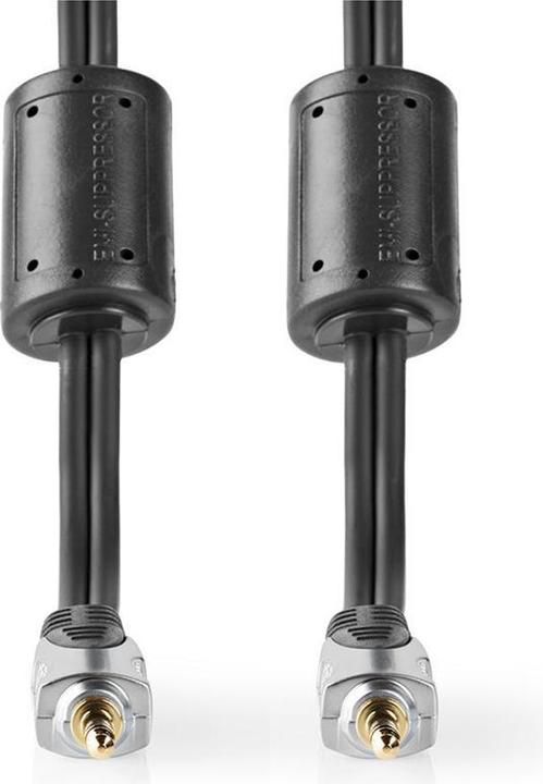 Actual product image Nedis Stereo Audio Cable 3.5 mm Male 3.5 mm Male Gold Plated 5.00 m Round Anthracite Clamshell (5 m, 3.5mm jack (AUX))