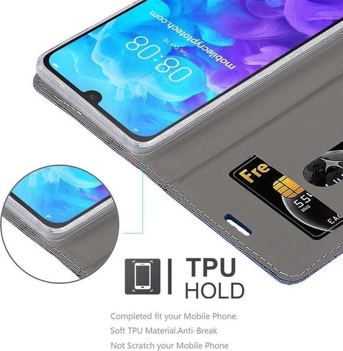 Produktbild Cadorabo Book Jeans Optik Cover (Huawei Y5 (2019))