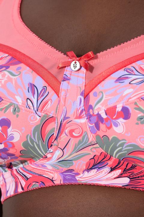 Actual product image Ulla Popken Pastel Floral Relief Bra (90 E)