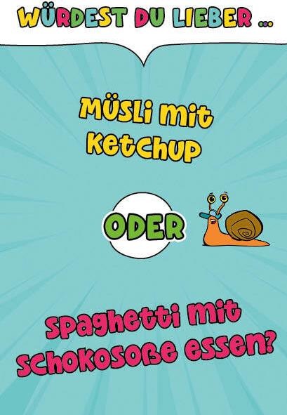 Actual product image Card game: Would you rather...? Powerful rhino questions for kids with DIKKA (German)