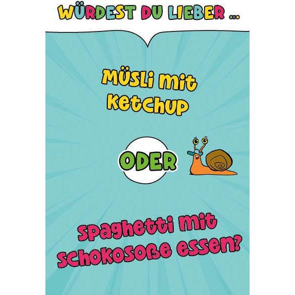 Thumbnail - Edition Fischer Kartenspiel: Würdest du lieber...? Nashornstarke Fragen für Kids mit DIKKA (Deutsch)