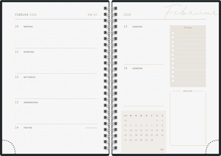 Actual product image Ridoide rido idé Wochenagenda Design Line Wire, One Line Grafisch, 2026 (148 x 210 mm, 1 week / 2 pages)