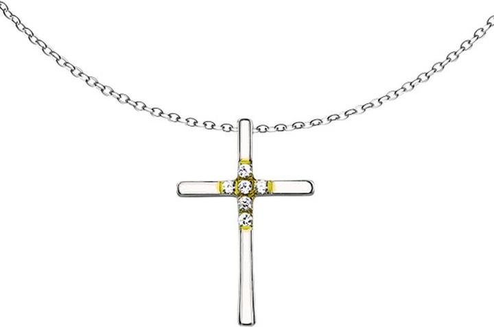 Immagine prodotto Star Piercing Catena d'argento con ciondolo a croce con cristallo (Acciaio chirurgico 316L, senza ottone)