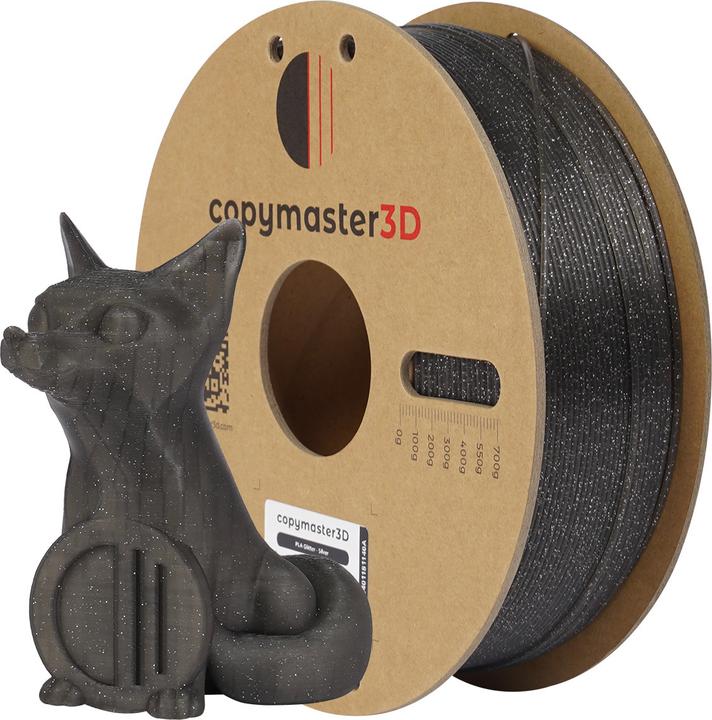 Actual product image Copymaster3D PLA Glitter Filament for 3D Printer, 1.75 mm, Sparkling Silver (PLA, 1.75 mm, 1258 g, Silver)