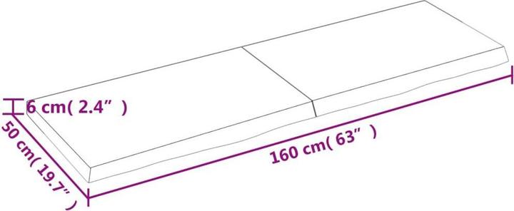 Image du produit vidaXL Oak Nature (160 x 50 x 6 cm)