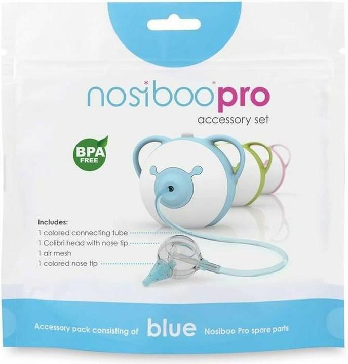 Actual product image Nosiboo Pro Accessory Set for electric nasal aspirator blue