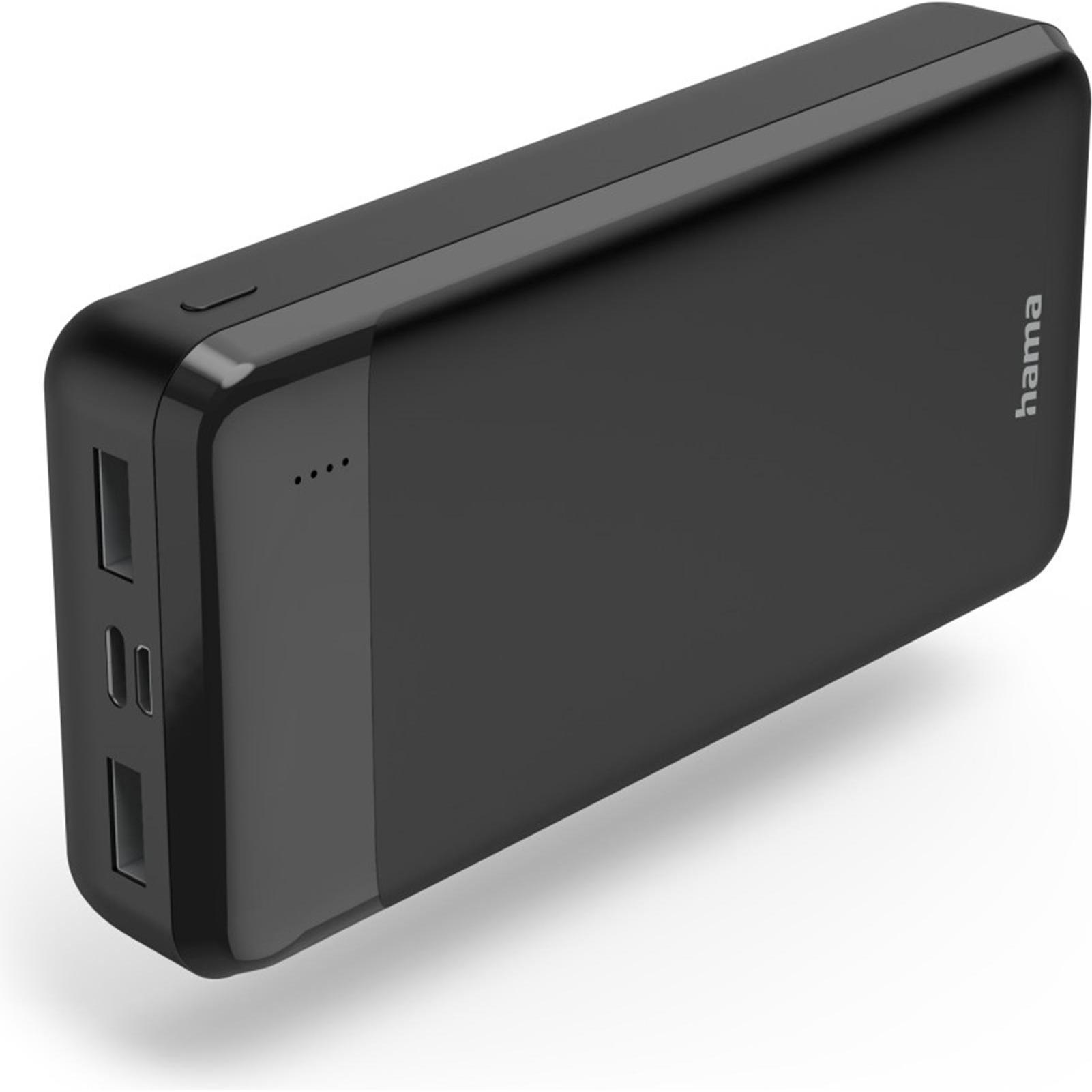 Hama Power Pack Eco Power 20, 20000mAh, Ausgänge: 1x USB-C, 2x USB-A, Schwarz (20000 mAh), Powerbank, Schwarz
