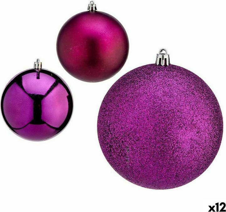 Produktbild Krist+ Set of Christmas balls Purple Plastic 10 x 13 x 10 cm (12 Units) (12x)