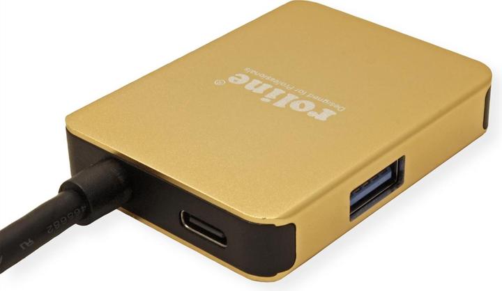 Produktbild Roline GOLD USB Typ C Dockingstation, HDMI 4K, 2x USB 3.2 Gen 1, 1x PD (USB-C, 4 Ports)