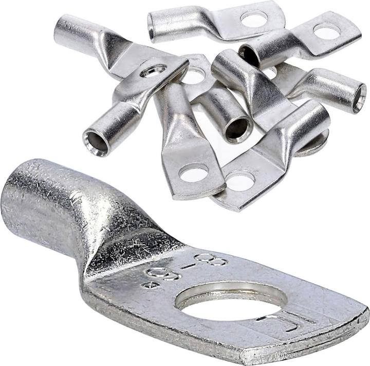 Kalitec 10 Stück HR6-8 Handelsübliche Rohrkabelschuhe 6mm² M8 I ohne Sichtloch I Made in Germany