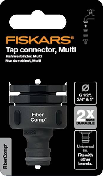 Actual product image Fiskars Conector de grifo Fibercomp -MULTI (Tap adaptor, 21 mm)