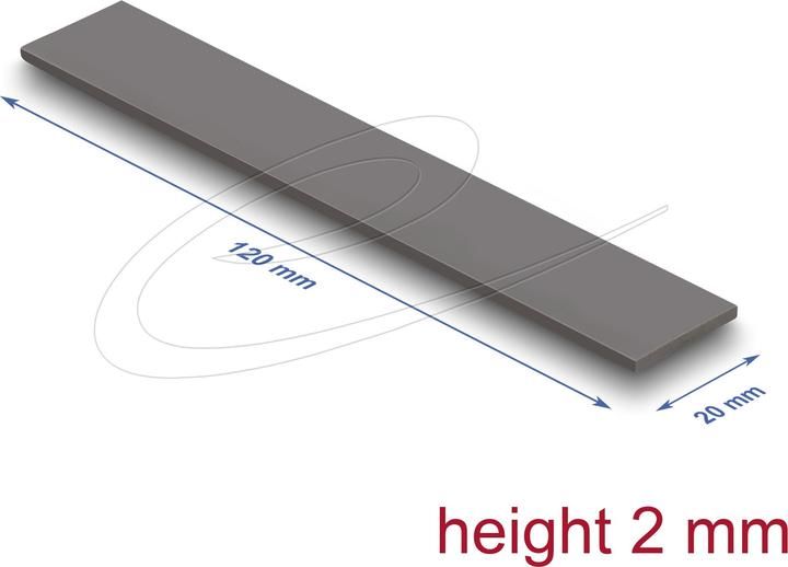 Image du produit Delock Wärmeleitpad 120 x 20 x 2 mm für M.2 Module 3,2 W/mK (2 mm, 3.20 W/m K)