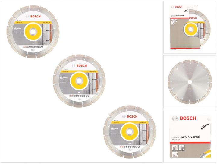 Actual product image Bosch Professional Standard Universal Diamond Cutting Disc 230 mm 3 pcs. ( 3x 2608615065 ) Concrete Holder 22,23
