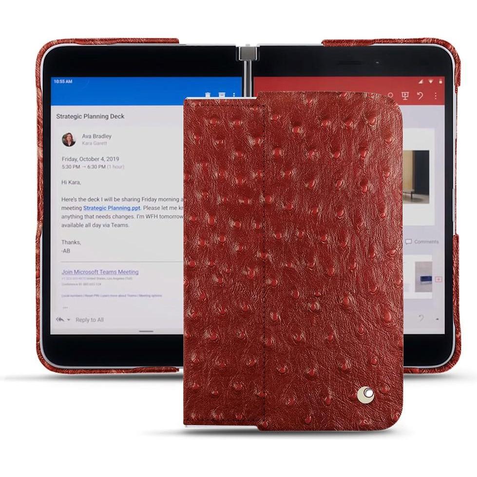 Thumbnail - Noreve Lederschutzhülle (Microsoft Surface Duo), Smartphone Hülle, Rot