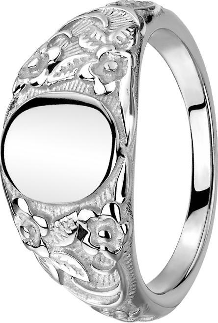 Produktbild Star Piercing Ring silber Oval flach mit Blumen (61, Stahl)