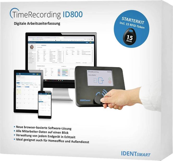 Image du produit IDENTsmart ID800 Basic Kit de démarrage + 15 jetons de pointage Kit de démarrage