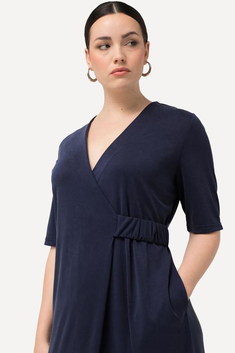 Actual product image Ulla Popken Wrap Look Short Sleeve Dress (60)