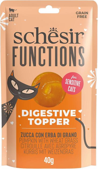 Actual product image Schesir Functions Digestive Topper, pumpkin with wheatgrass, 40g (Adult, 1 pcs., 40 g)