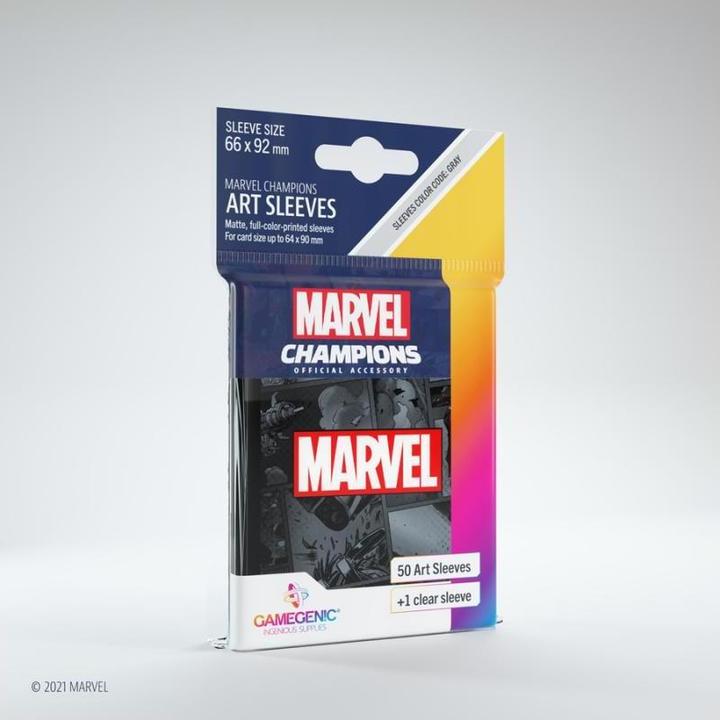 Produktbild Gamegenic GGS15013ML - Marvel Champions Art Hüllen - Marvel Art schwarz (50 Hüllen)