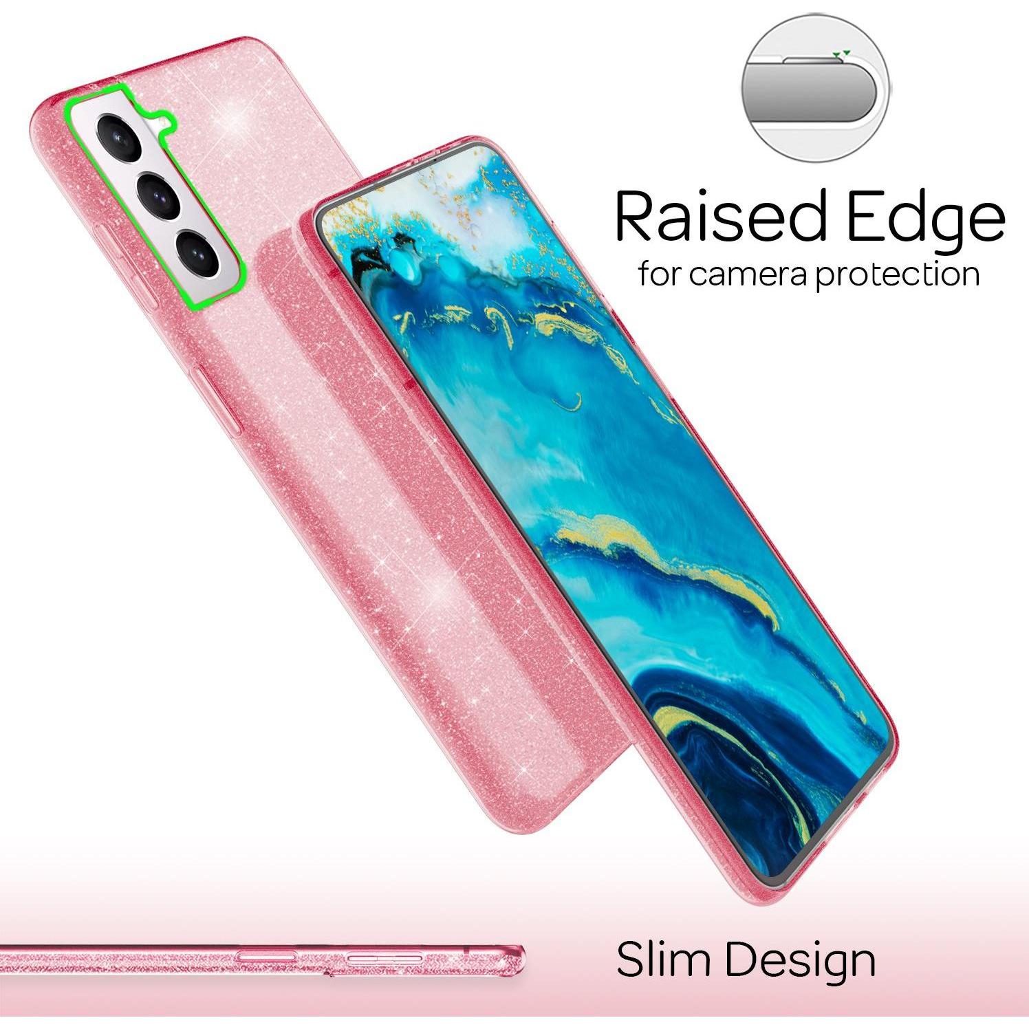 Thumbnail - Nalia Glitzer Handyhülle (Samsung Galaxy S22+), Smartphone Hülle, Pink